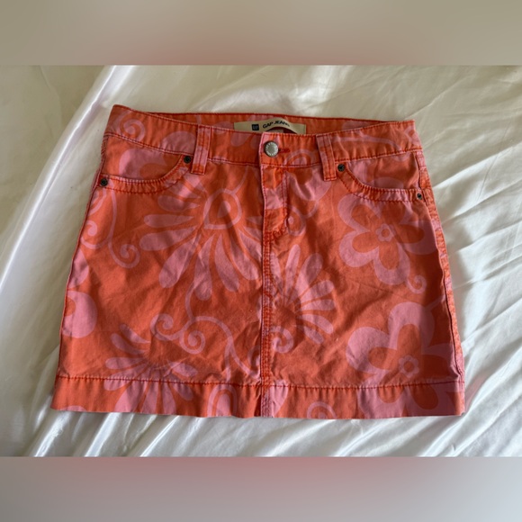 True Vintage GAP Orange and Pink Floral Mini Skirt - Picture 1 of 4